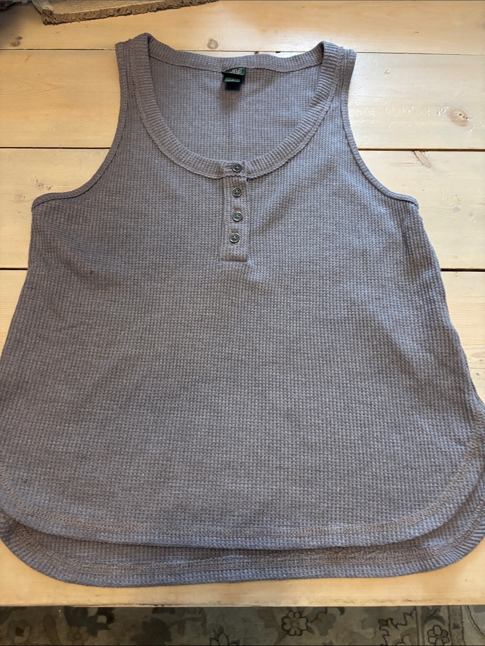 Women's Wild Fable. Waffle Knit Henley Tank Top - Gray Size Small